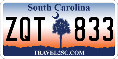 SC license plate ZQT833