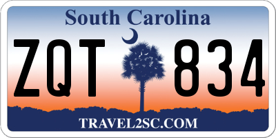 SC license plate ZQT834