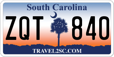 SC license plate ZQT840