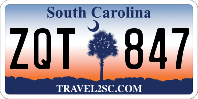SC license plate ZQT847
