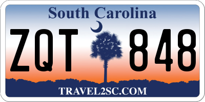 SC license plate ZQT848