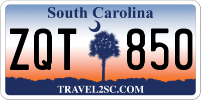 SC license plate ZQT850