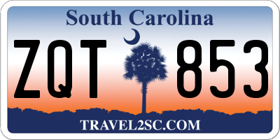 SC license plate ZQT853