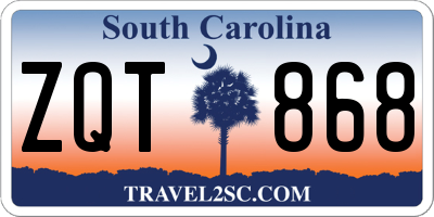 SC license plate ZQT868