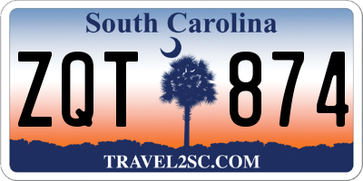 SC license plate ZQT874