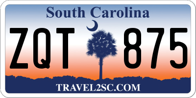 SC license plate ZQT875