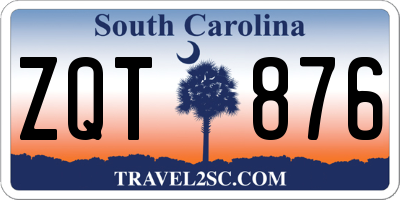 SC license plate ZQT876