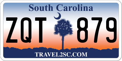 SC license plate ZQT879