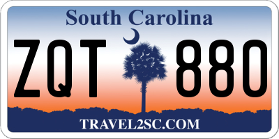 SC license plate ZQT880