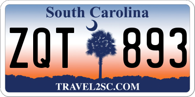 SC license plate ZQT893