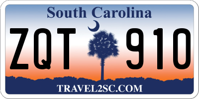 SC license plate ZQT910