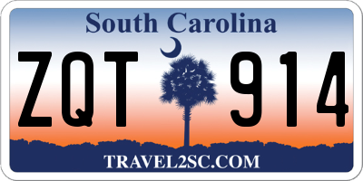 SC license plate ZQT914