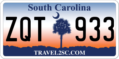 SC license plate ZQT933