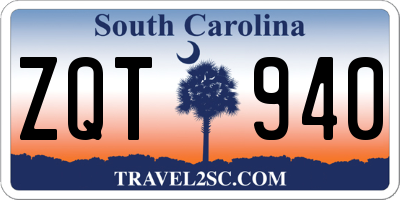 SC license plate ZQT940