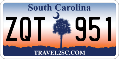 SC license plate ZQT951