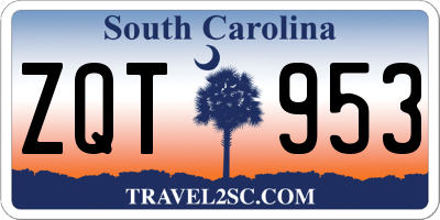 SC license plate ZQT953