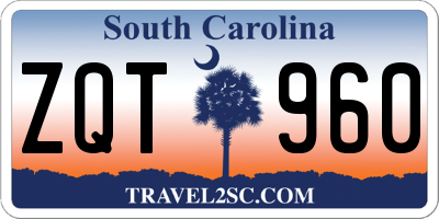 SC license plate ZQT960