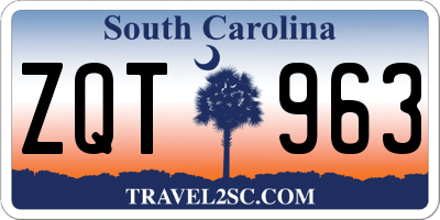 SC license plate ZQT963