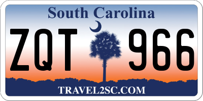 SC license plate ZQT966