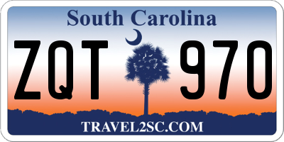 SC license plate ZQT970