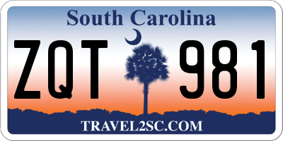 SC license plate ZQT981