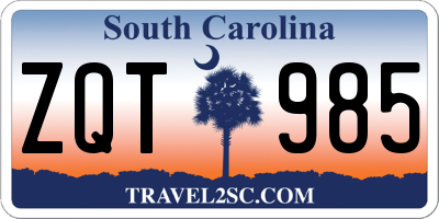 SC license plate ZQT985