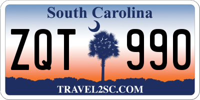 SC license plate ZQT990