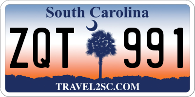 SC license plate ZQT991