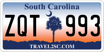 SC license plate ZQT993