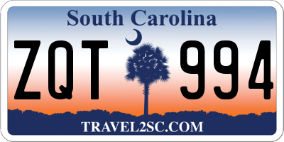 SC license plate ZQT994