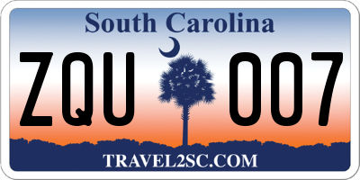 SC license plate ZQU007
