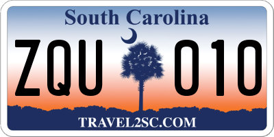 SC license plate ZQU010