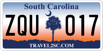 SC license plate ZQU017