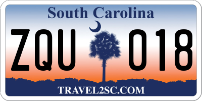 SC license plate ZQU018