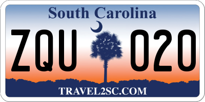 SC license plate ZQU020