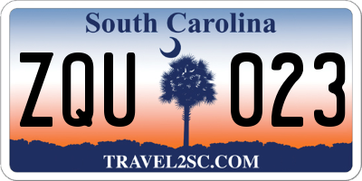 SC license plate ZQU023