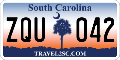 SC license plate ZQU042