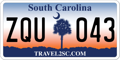 SC license plate ZQU043