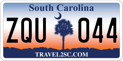 SC license plate ZQU044