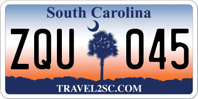 SC license plate ZQU045