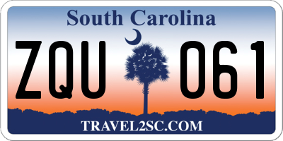 SC license plate ZQU061