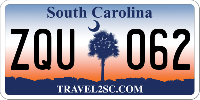 SC license plate ZQU062