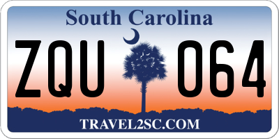 SC license plate ZQU064