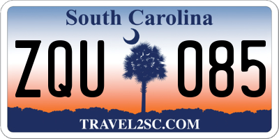 SC license plate ZQU085