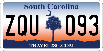 SC license plate ZQU093