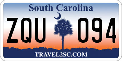 SC license plate ZQU094