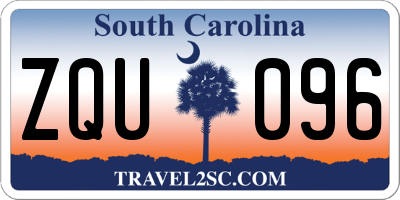 SC license plate ZQU096