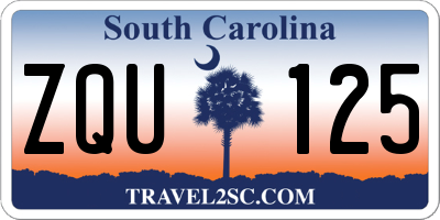 SC license plate ZQU125