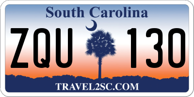 SC license plate ZQU130