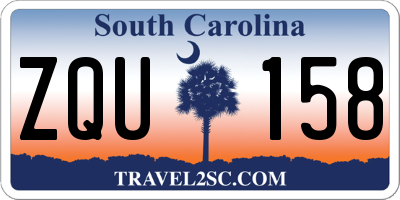SC license plate ZQU158
